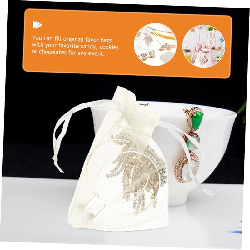 Sheer Organza Bags 100Pcs Drawstring Transparent Candy Pouches For Wedding Christmas Party Favors - Image 3